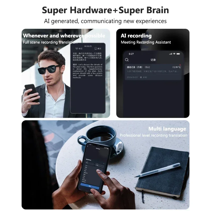 Kacamata Pintar AI dengan Lens - Audio Music Volume ulasan dan harga