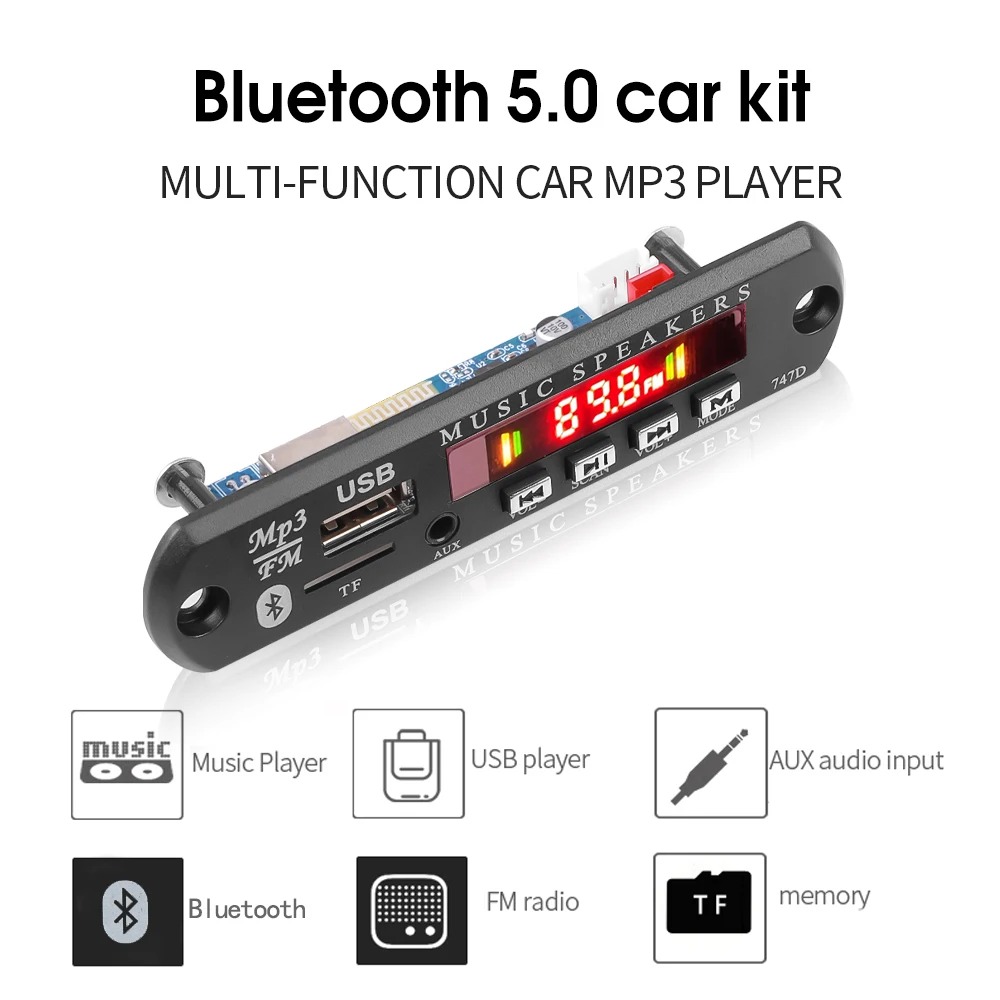 DC 9V 12V Bluetooth 5.0 MP3 WM - Audio Music Free Mp3 ulasan dan harga