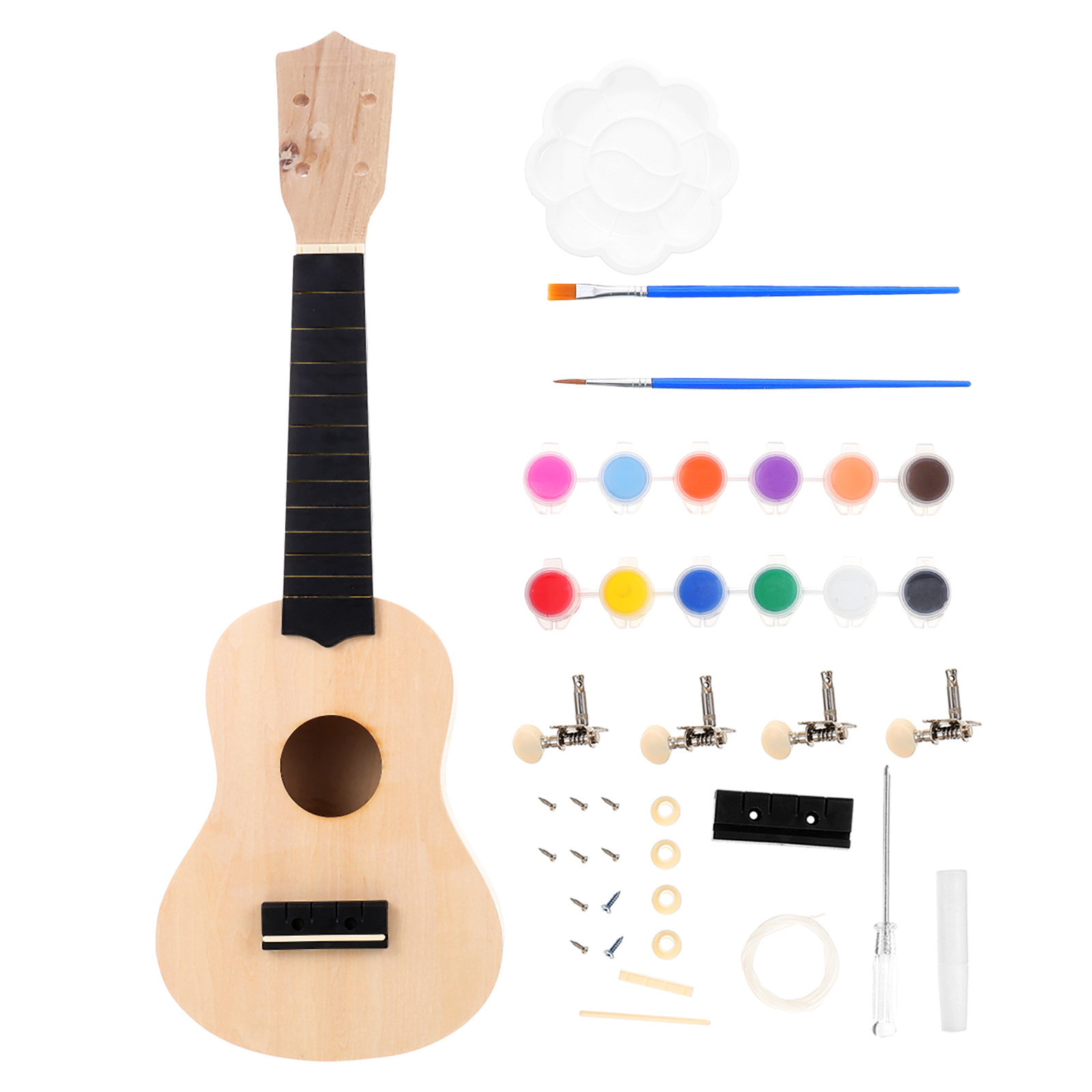 1Set Kit Ukulele DIY, Set Pemb - Ukulele Beginner Kit ulasan dan harga