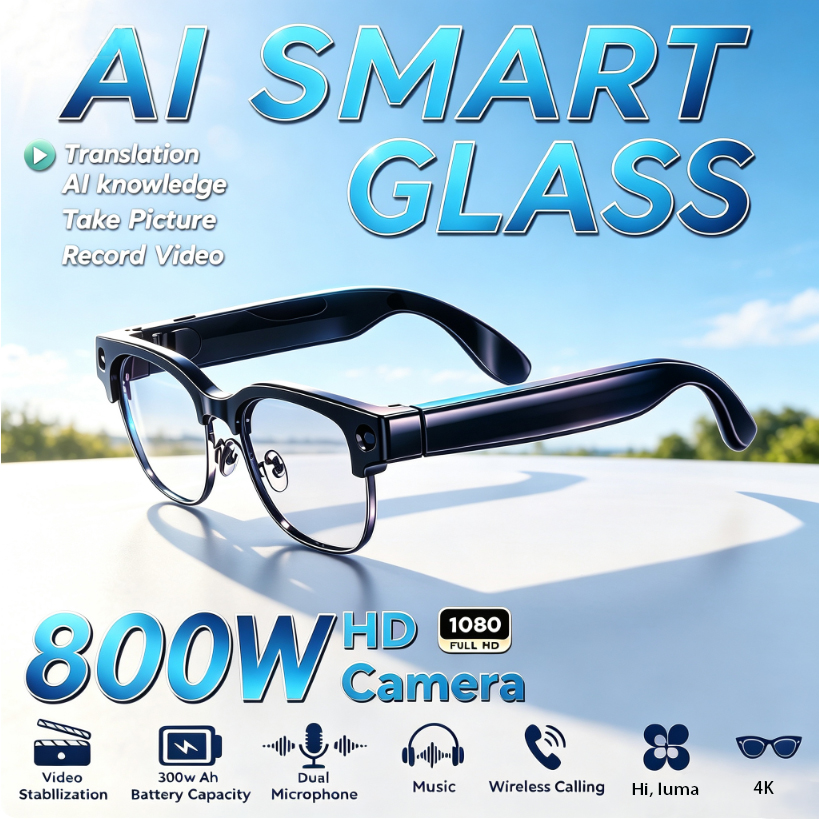Kacamata Pintar 800W HD Pixel  - Audio Music To Video Ai ulasan dan harga